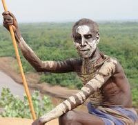 Karo man with painted body