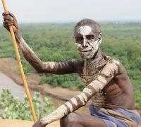 Karo man with painted body